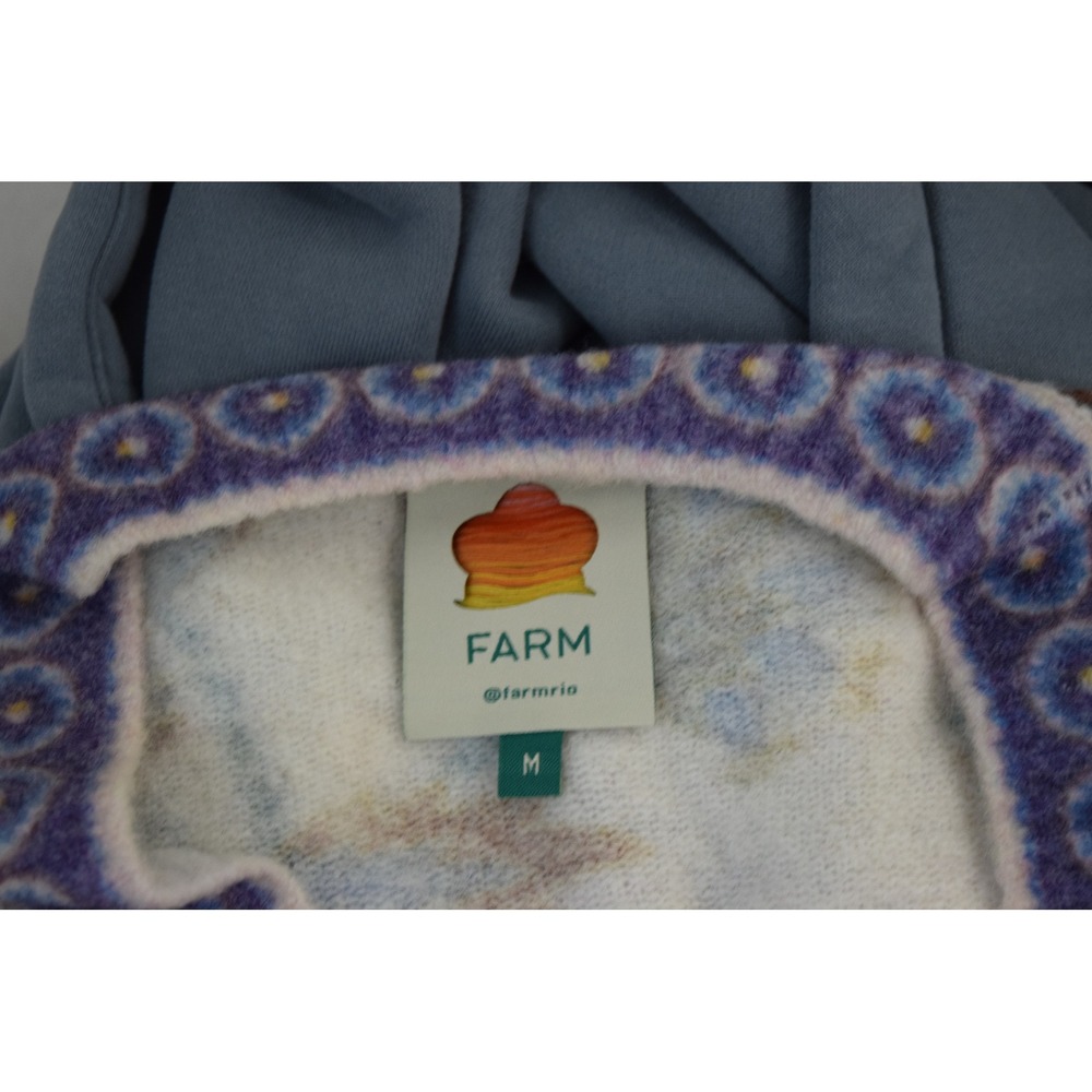 Farm Rio Ainika Cardigan M Cream Tropical Floral Toucan Knit Women Sweater - Picture 4 of 6